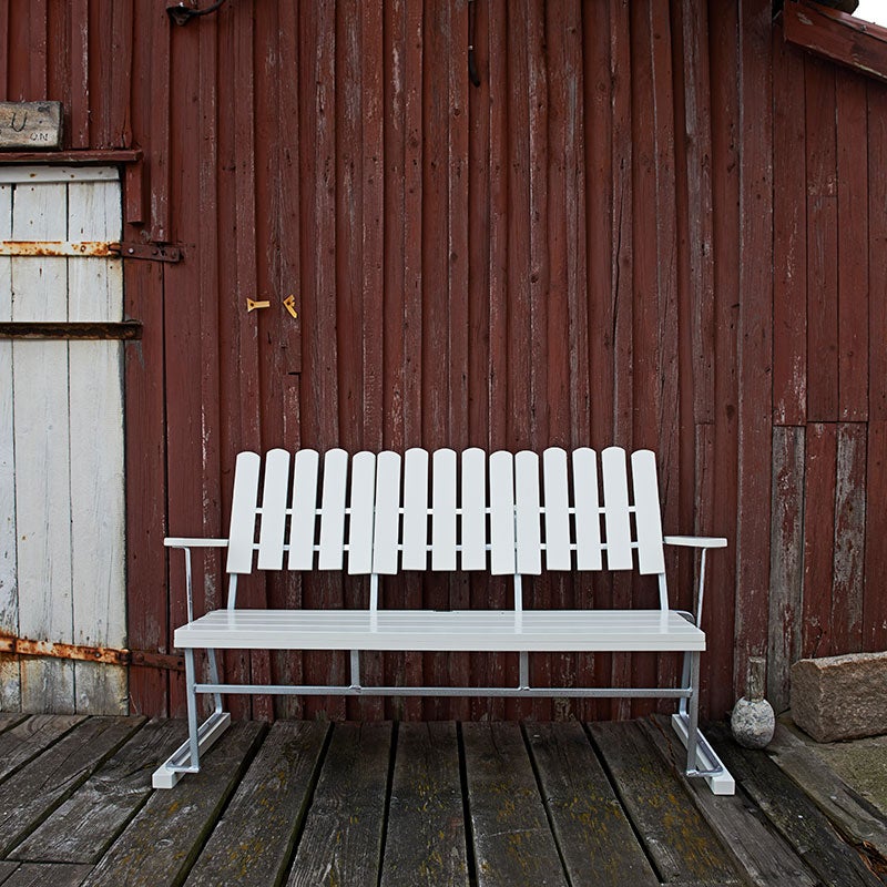 Stol 6 Hvidlakeret Eg/Varmgalvaniseret Understel Grythyttan Stålmöbler