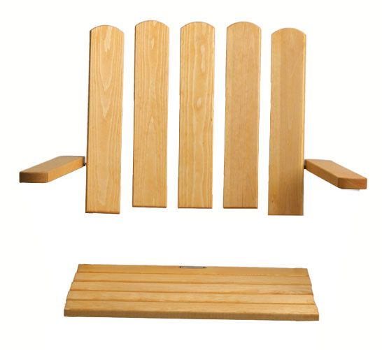 Træsæt A2, 50 cm Ubehandlet fyrretræ, inkl. skrue 50 cm Sædebredde