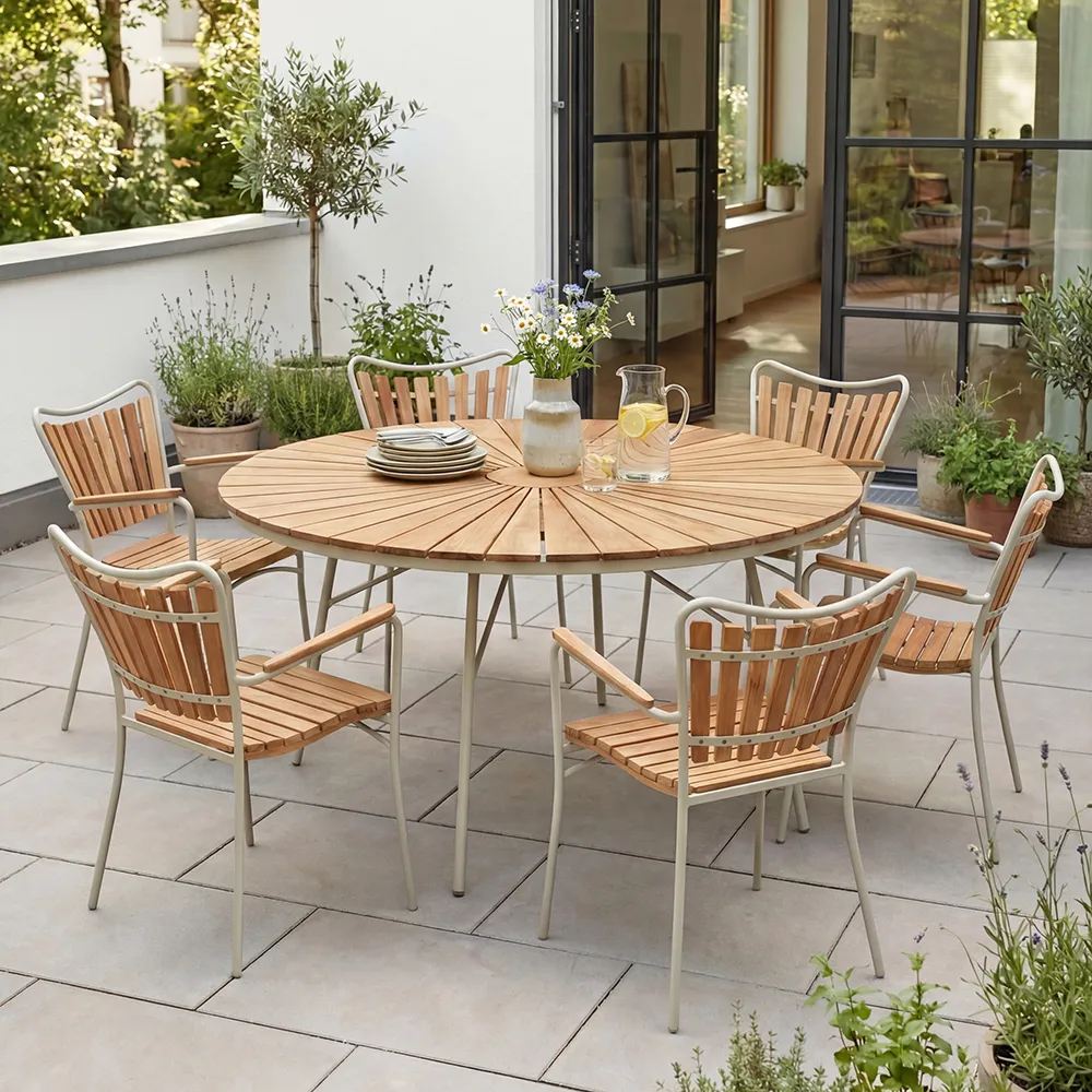 Ellen lænestol sandgrå / teak