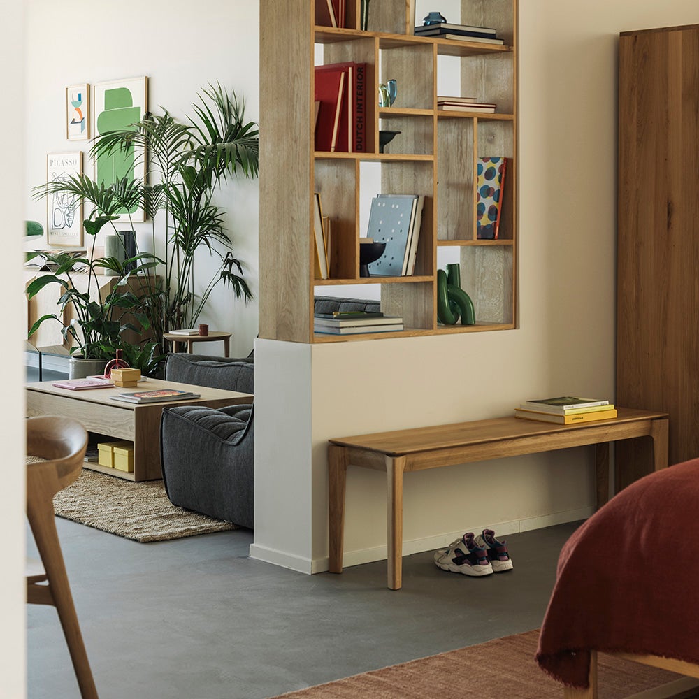 Bok Bænk Lakeret teak 35X126 cm