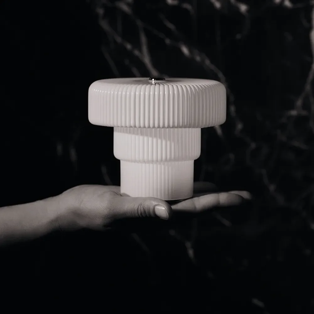 Mundblæst Bærbar Dæmpbar LED-Bordlampe Ripple