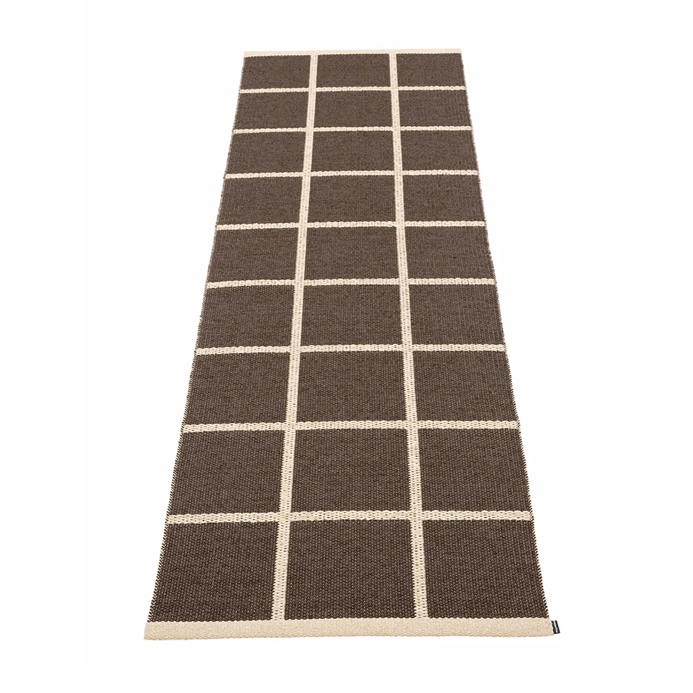 Pappelina, Vævet Tæppe Criss Dark Brown 70x225 cm