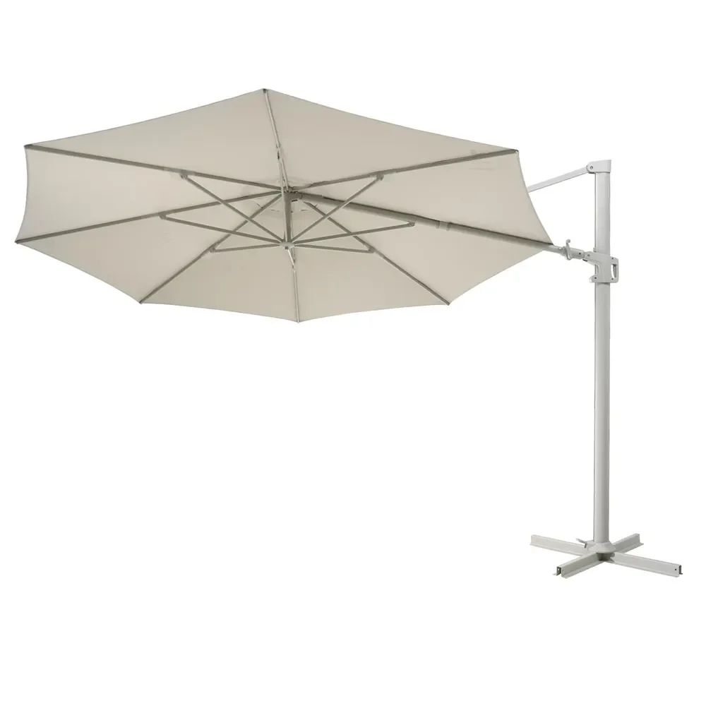 Vinovo Hængende parasol Ø350 cm Lysegrå/Khaki