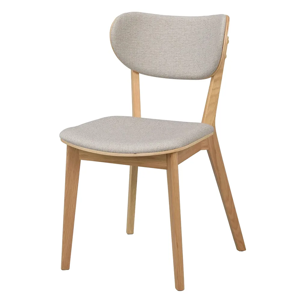 Rowico Home, Kato spisebordsstol lakeret eg/gråbeige stof