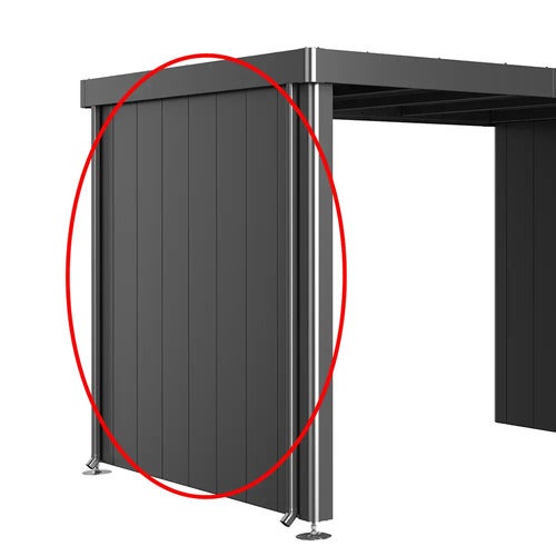 Sidevægge til Neo 3A/3B/3C metalgråt haveskur med tag