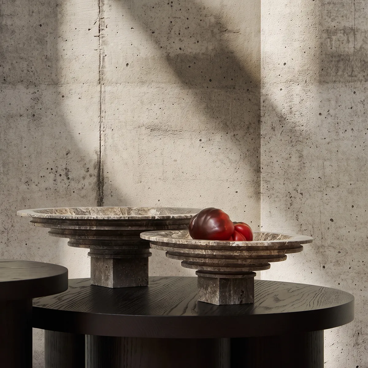 Dekorationsskål i Travertin Sori Mini, Ø 30 cm