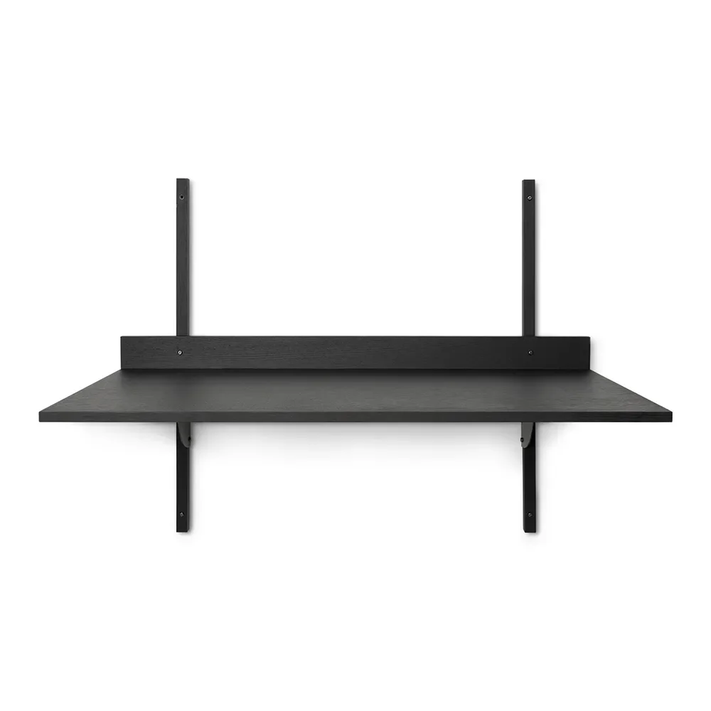 Ferm Living, Sector Vægmonteret skrivebord - Black Ash/Black Brass