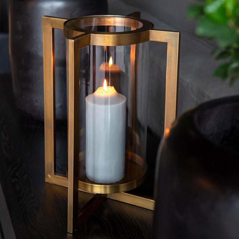 Verano Lanterne Lille Brass Antique Artwood