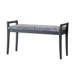 Meja Bench Sortbejdset eg/fåreskind Lysegrå