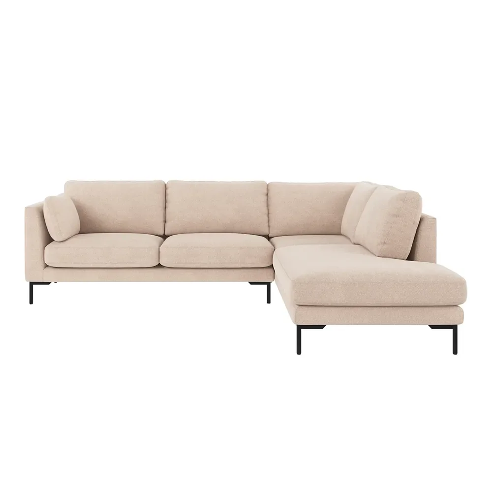 Corwin hjørnesofa 2,5+2,5-personers åben ende højre stof Rita lys beige