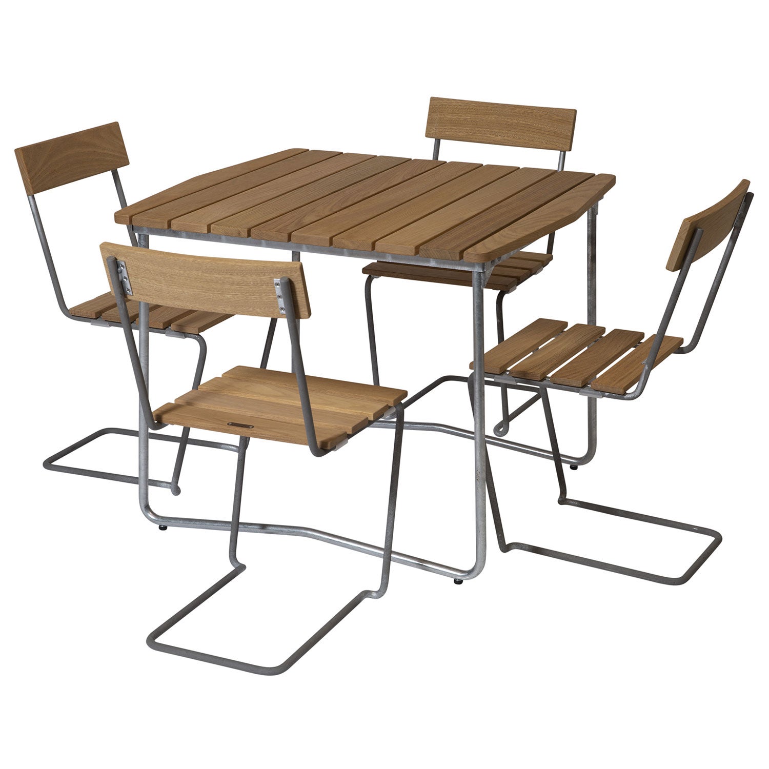 Spisebordssæt B31 84 cm & Stol 1 Olieret Eg Grythyttan Stålmöbler