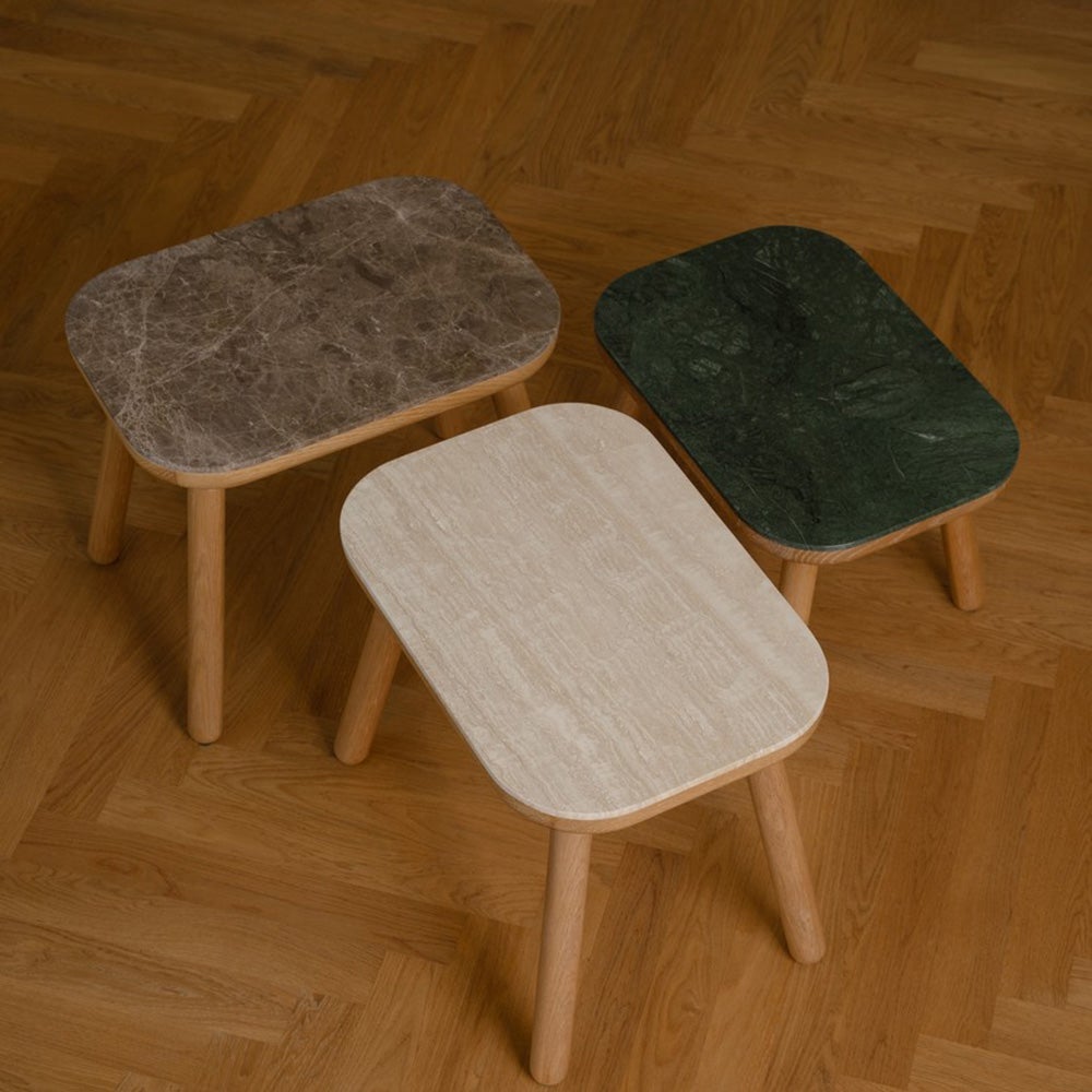 Paff Side Table Sidebord Høj Eg/Green Marble