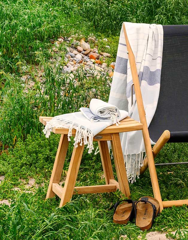 Keros Skammel Natur Teak Brafab