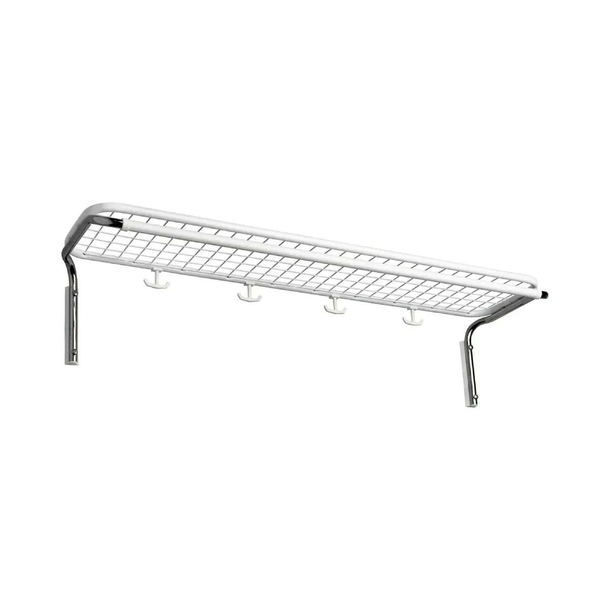 Classic hathylde enkel 100 cm Hvid Krom