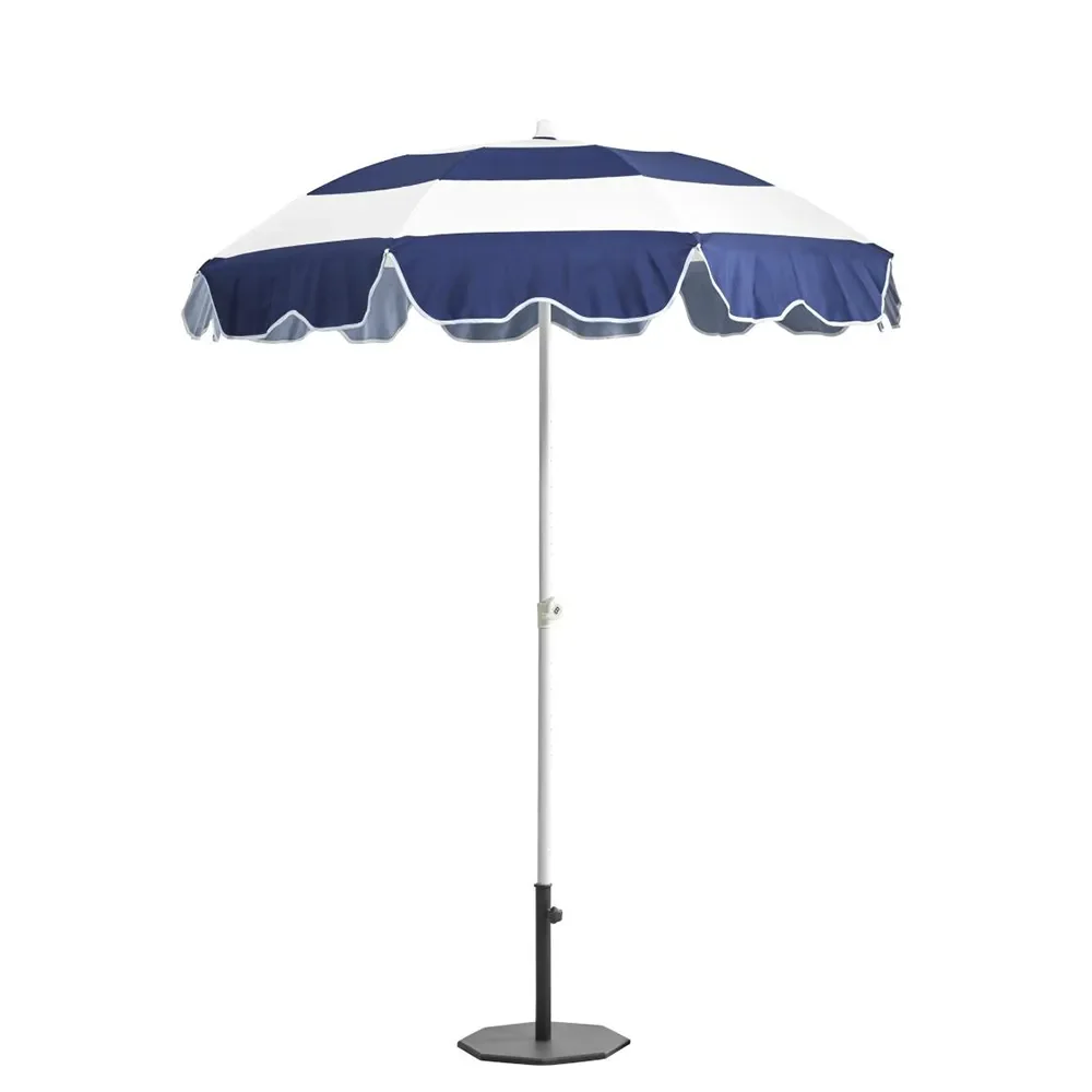 Follina strandparasol 180 cm Blå-Hvid stribe