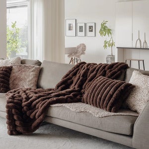 Wave pyntepude 45x45 cm Darkbrown