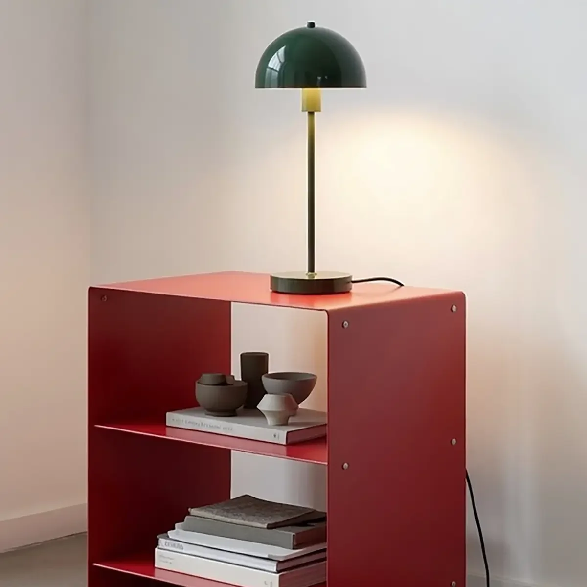 Vienda Oak Leaf Green-bordlampe Ø19,5 x H47,5 cm metal