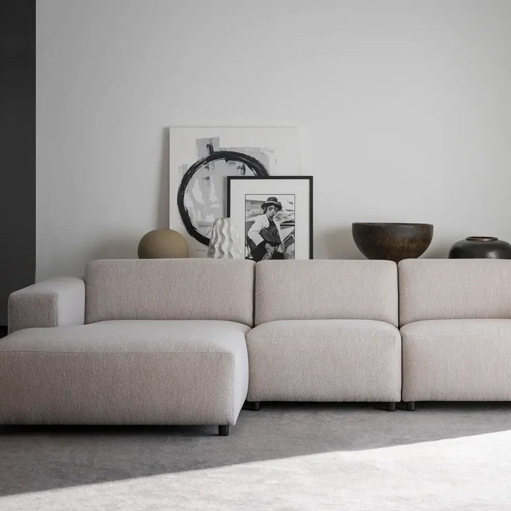 Willard sofa 4-personers sofa chaiselong venstre stof Alice lys beige