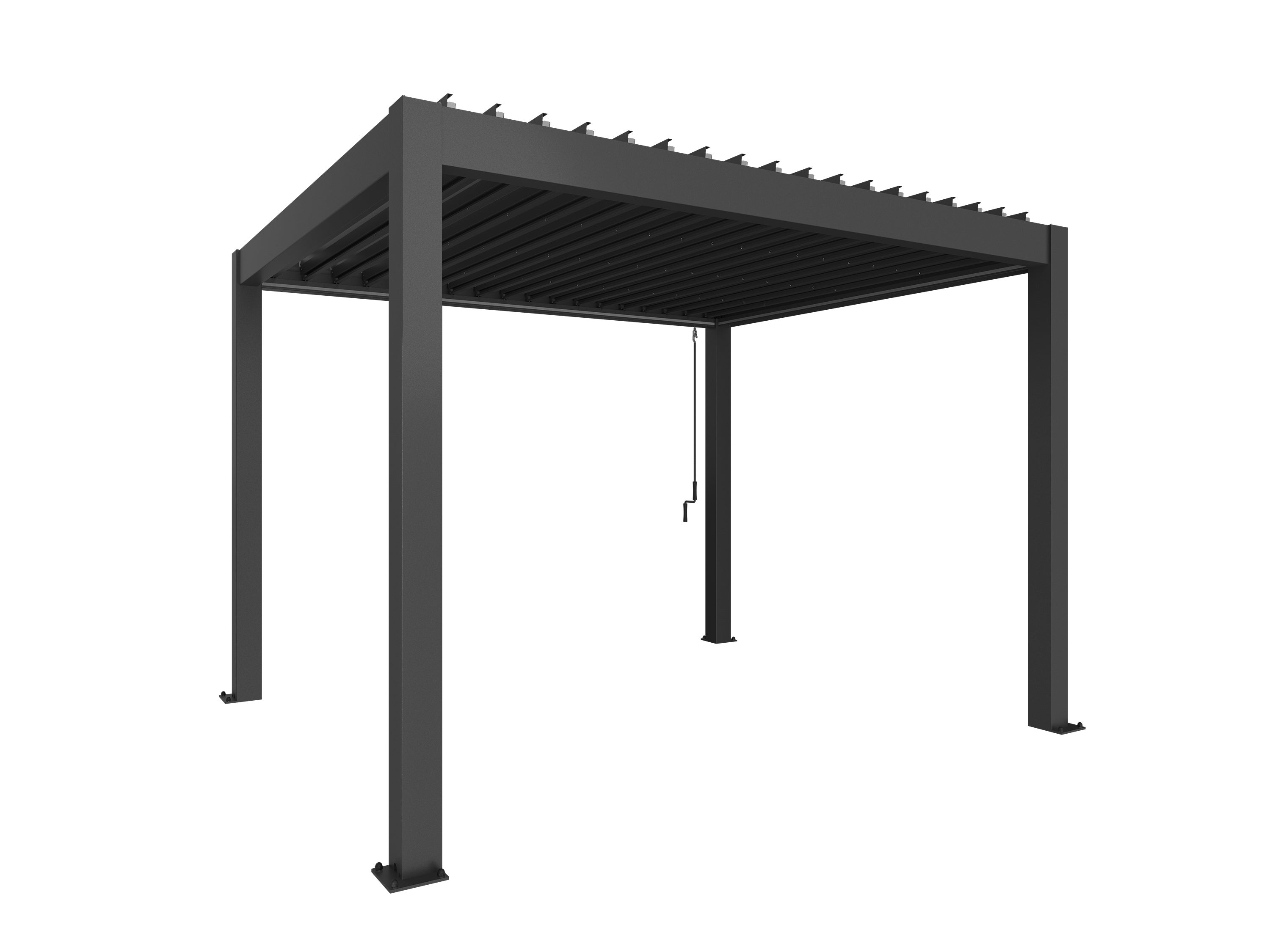 Pergola størrelse 3 x 3,5 metallic mørkegrå