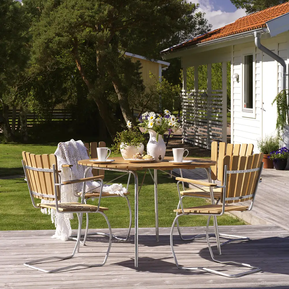 "56:an" Spisebord 110 cm Galvaniseret/Teak Brafab