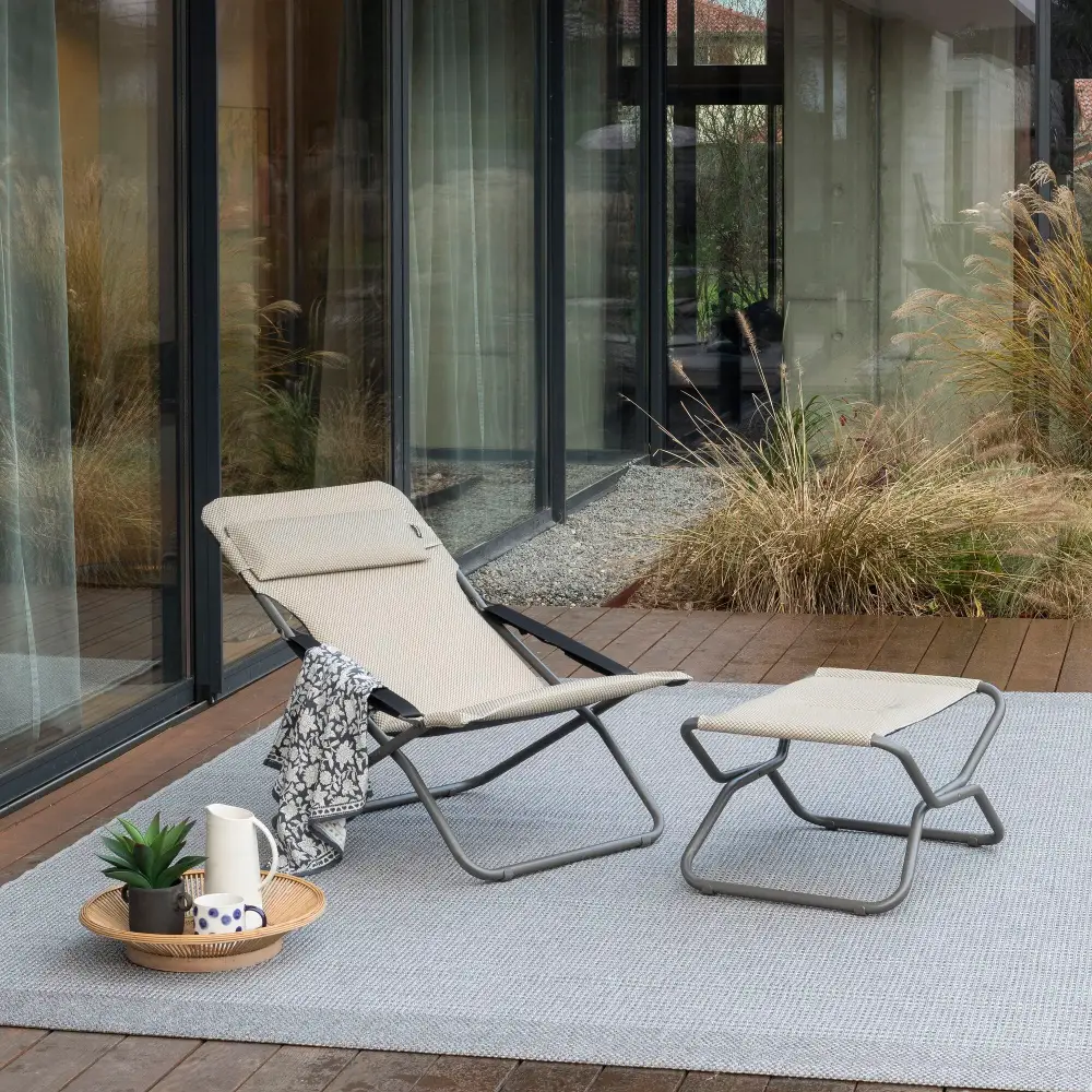 Next Js Fodskammel Bec Toile Porteuse/Tube Acier moka