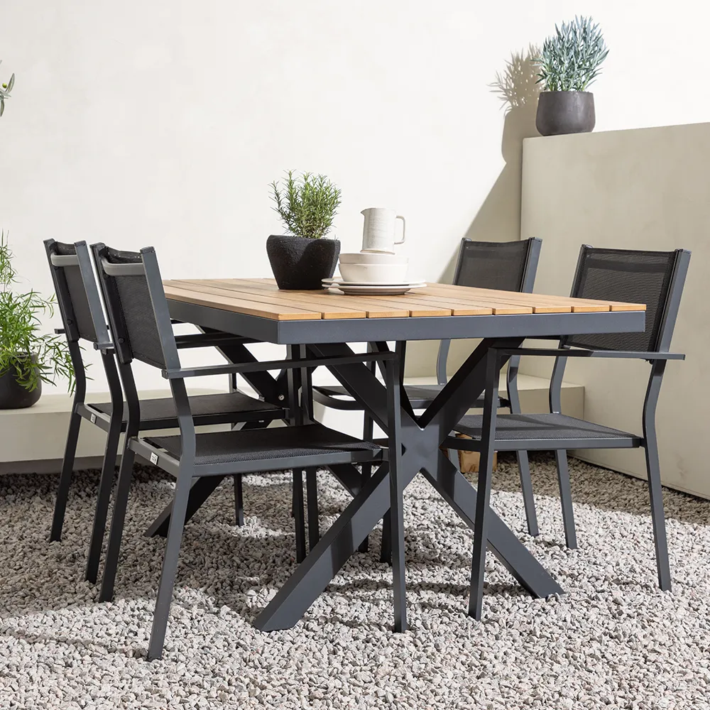 Copacabana spisebordsstol sort 2-pak 