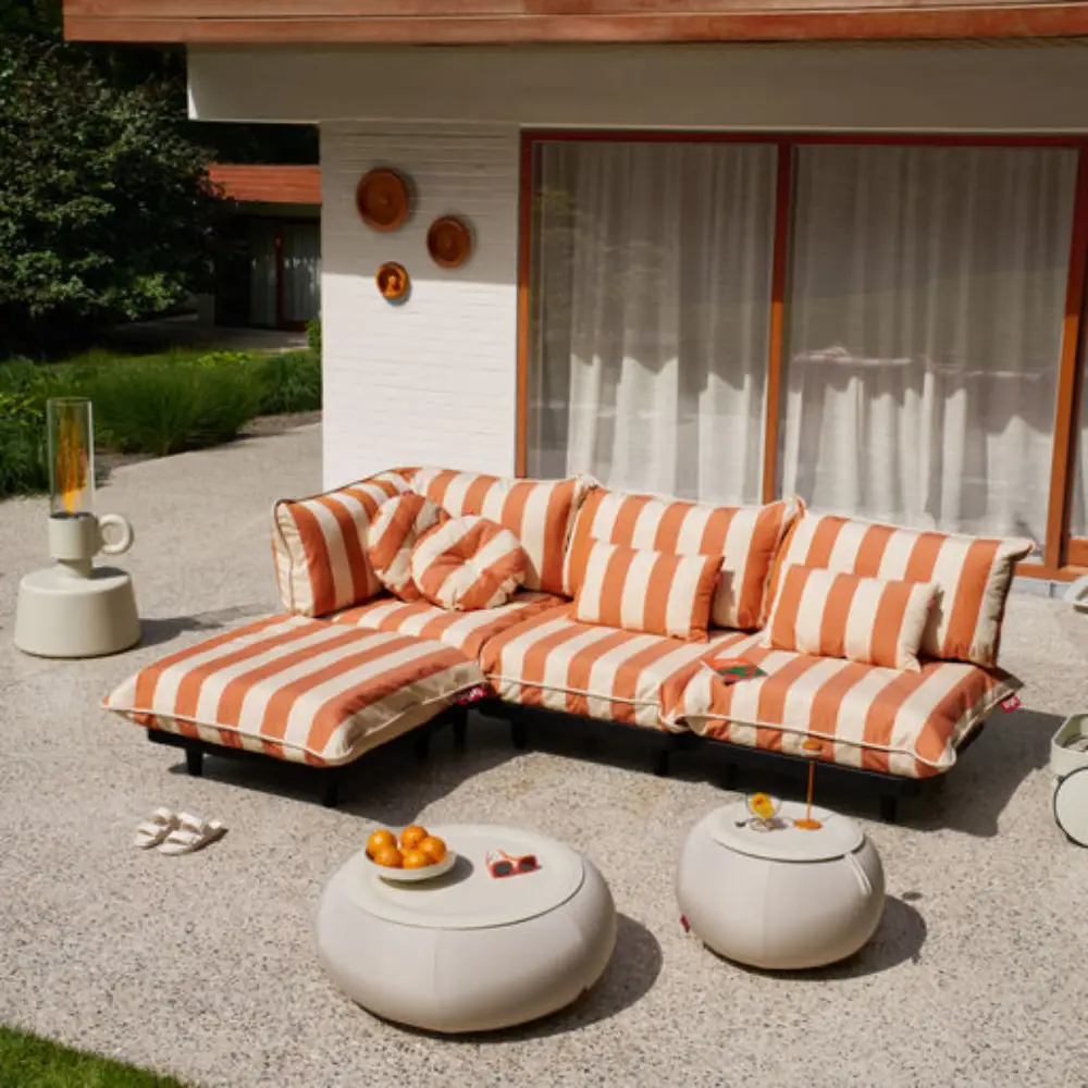 king pillow 66x40 cm  stripe orange creme