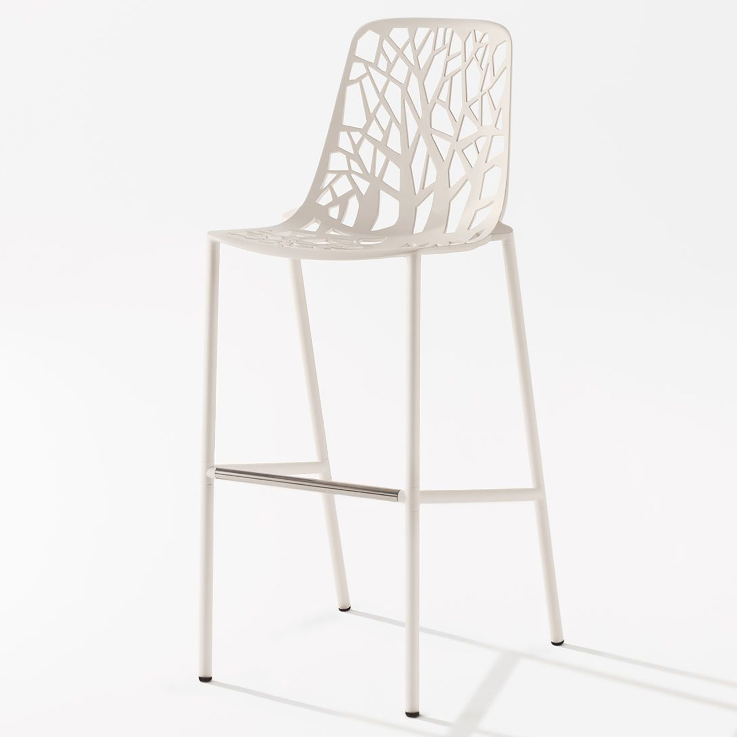 Fast Forest barstol 65 cm med høj ryg White