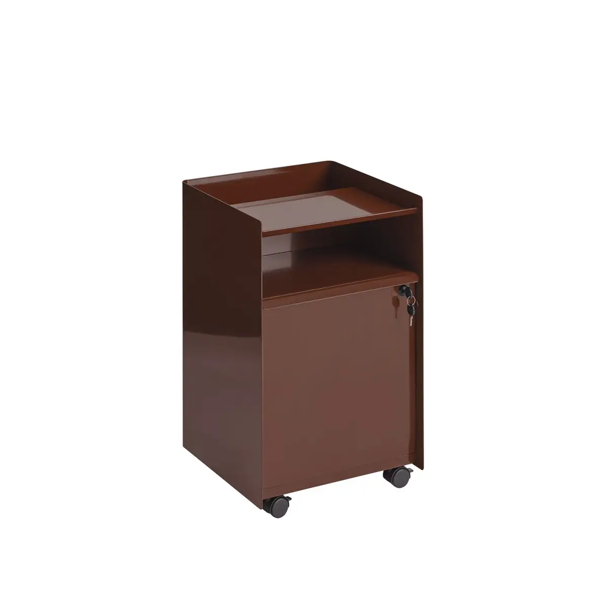  Folded Trolley H 61,5 cm med skuffe – mørkerød Muuto