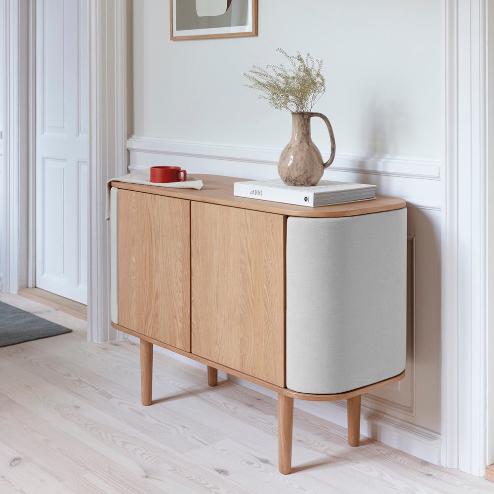 Treasures skab med 2 låger, egetræ/sterling