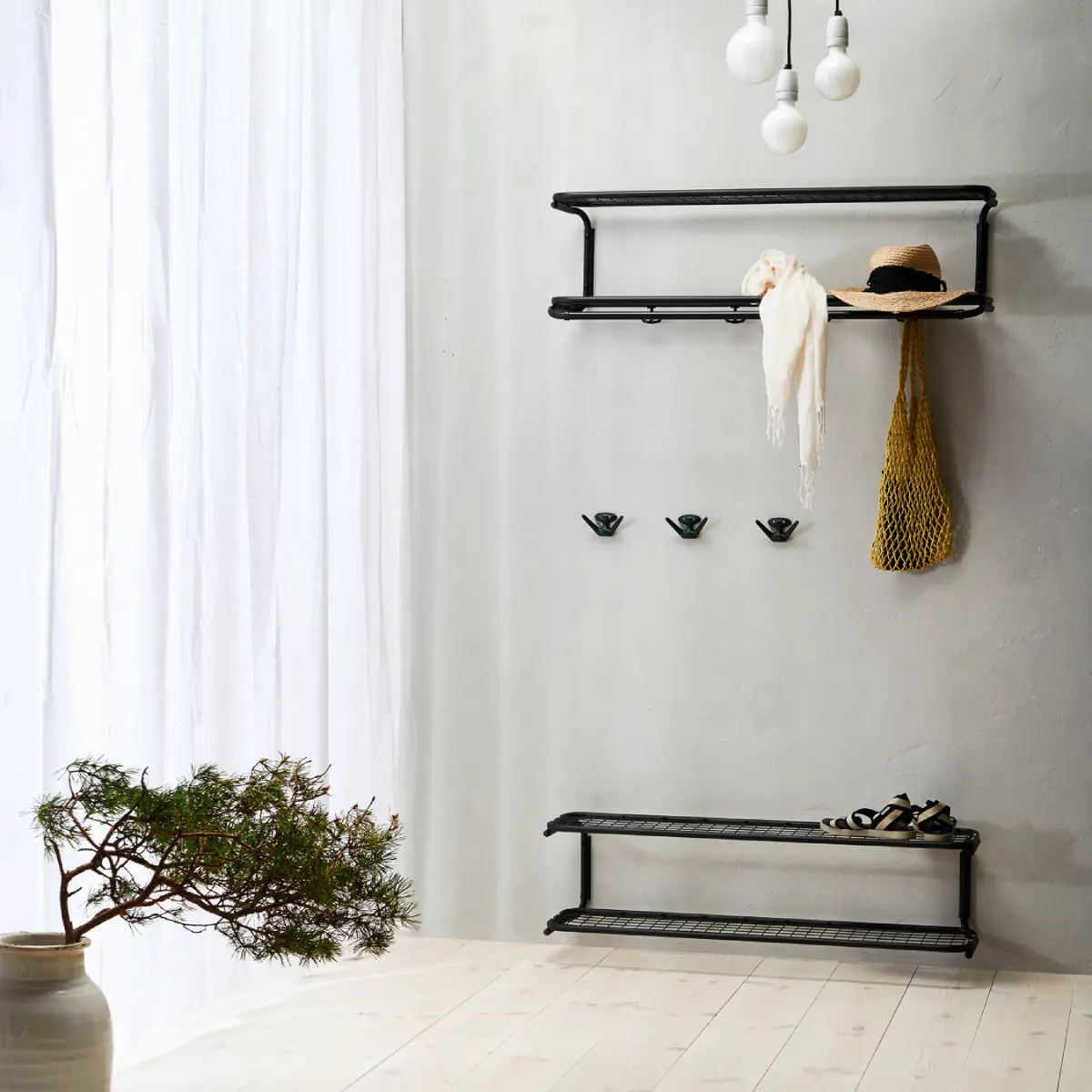 Classic skohylde 100 cm Sort Sort
