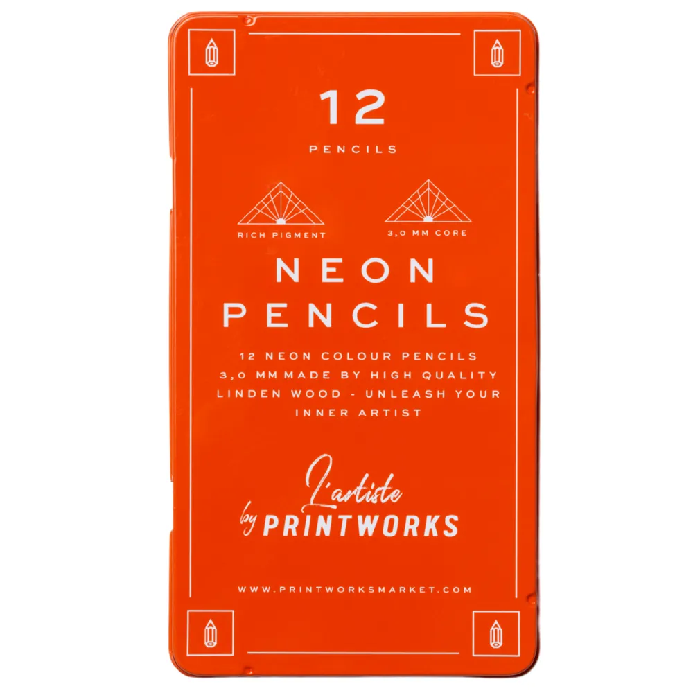 Printworks, 12 farveblyanter - Neon