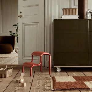 Mara Knyttet Tæppe 120x80 cm Dk Brick/Off-White