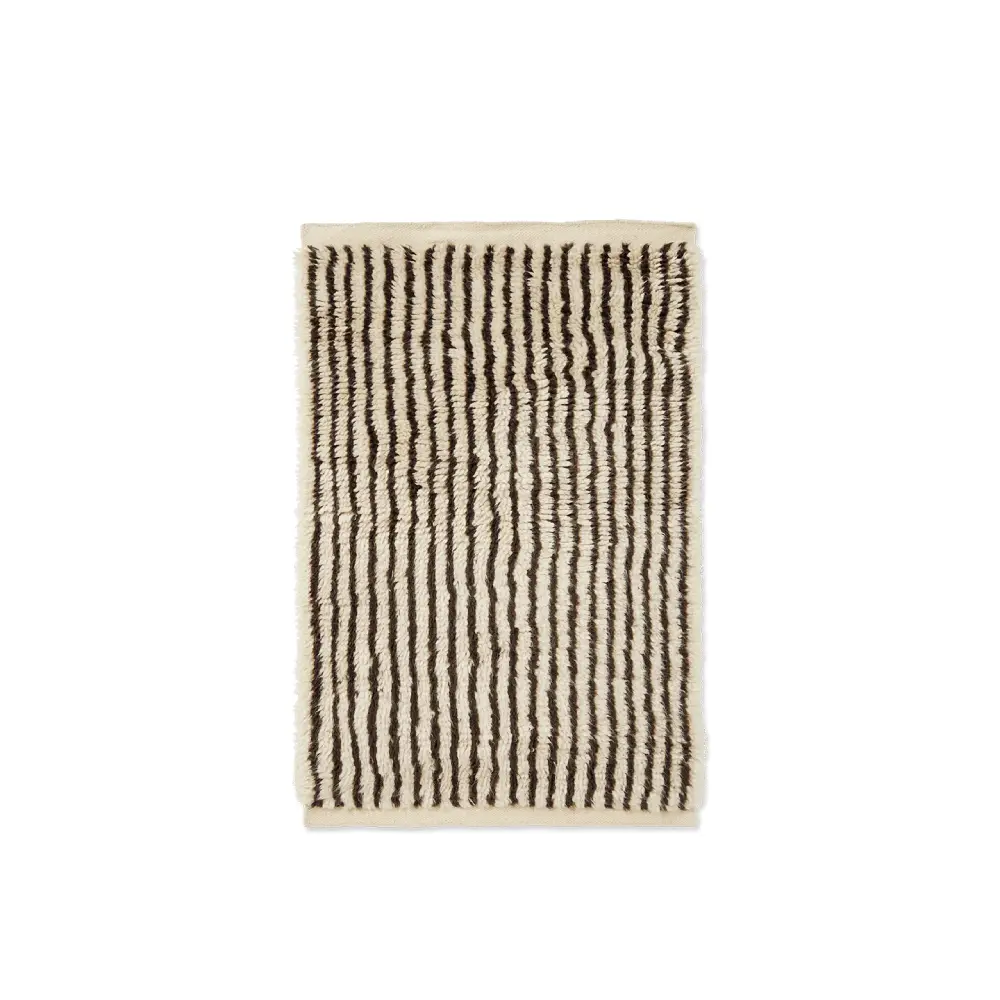 Ferm Living, Kami knudret tæppe 80x120 cm - off-white/kaffe