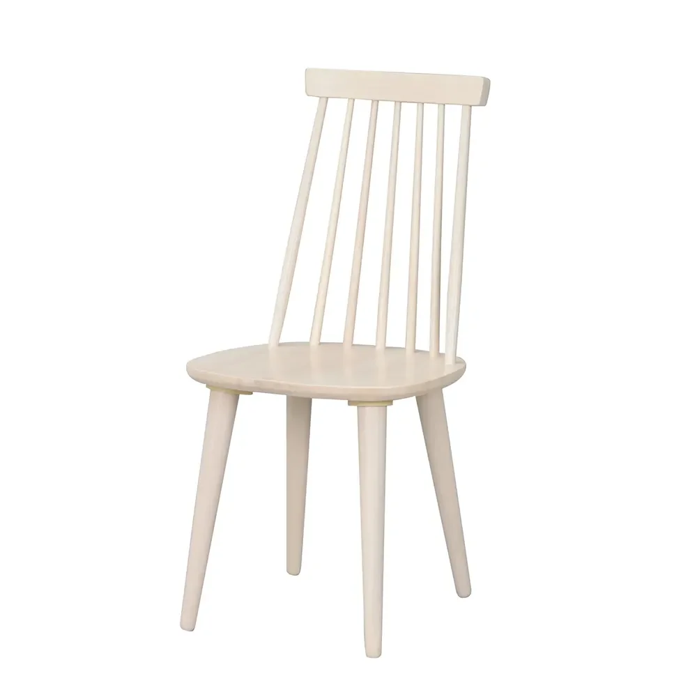 Spisebordsstol Rowico Lotta i lakeret massivt gummitræ hvidkalket - klassisk skandinavisk design, ergonomisk ryg, sæt á 4