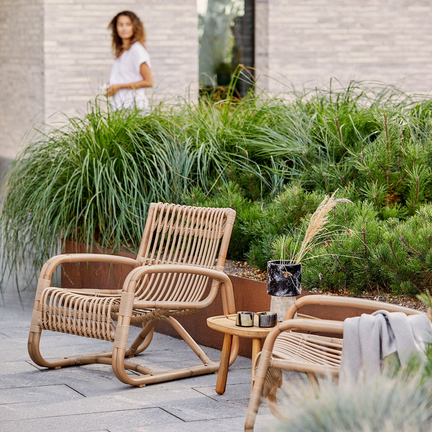 Curve loungestol outdoor Natur