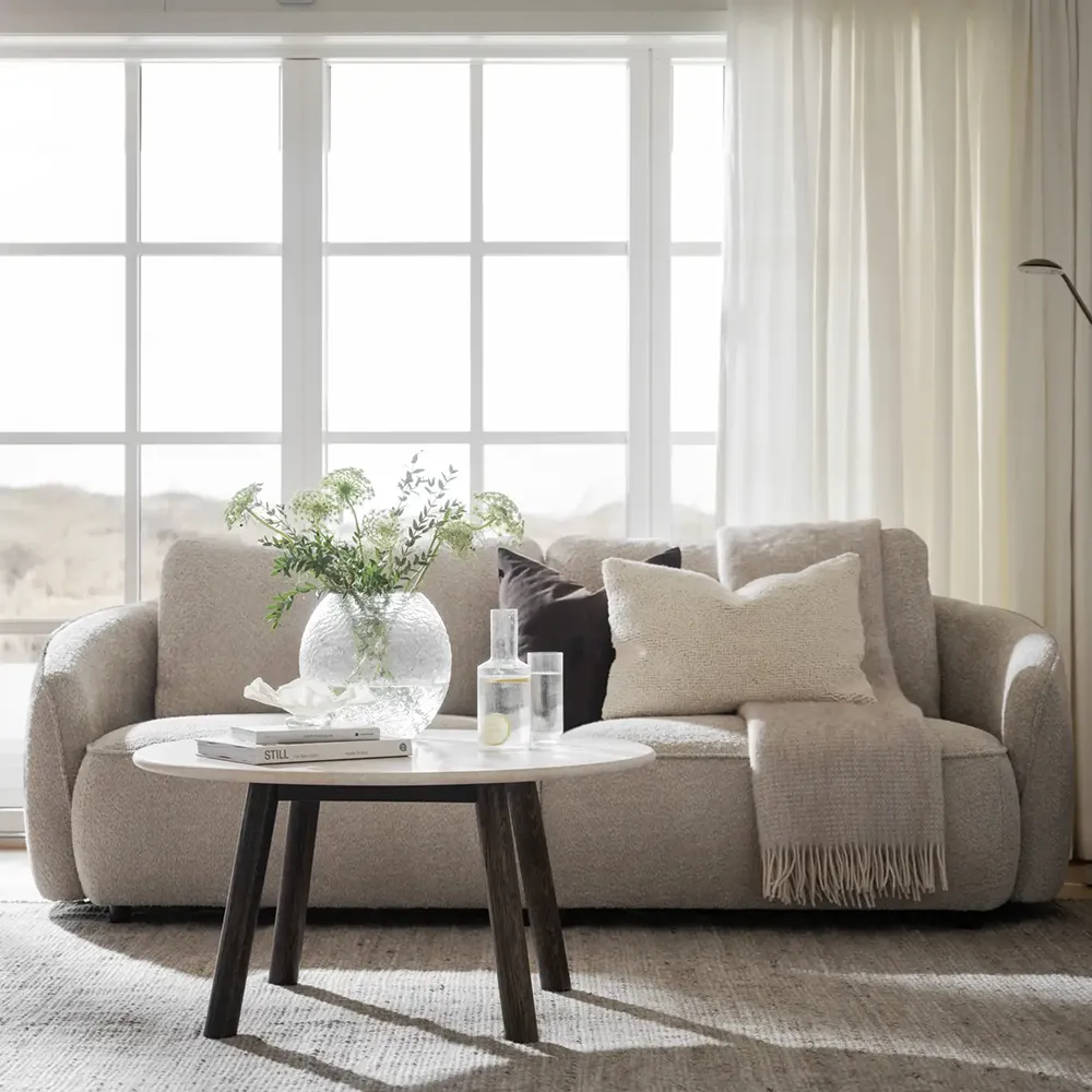 Norris sofa 3-personers stof Anna lys beige