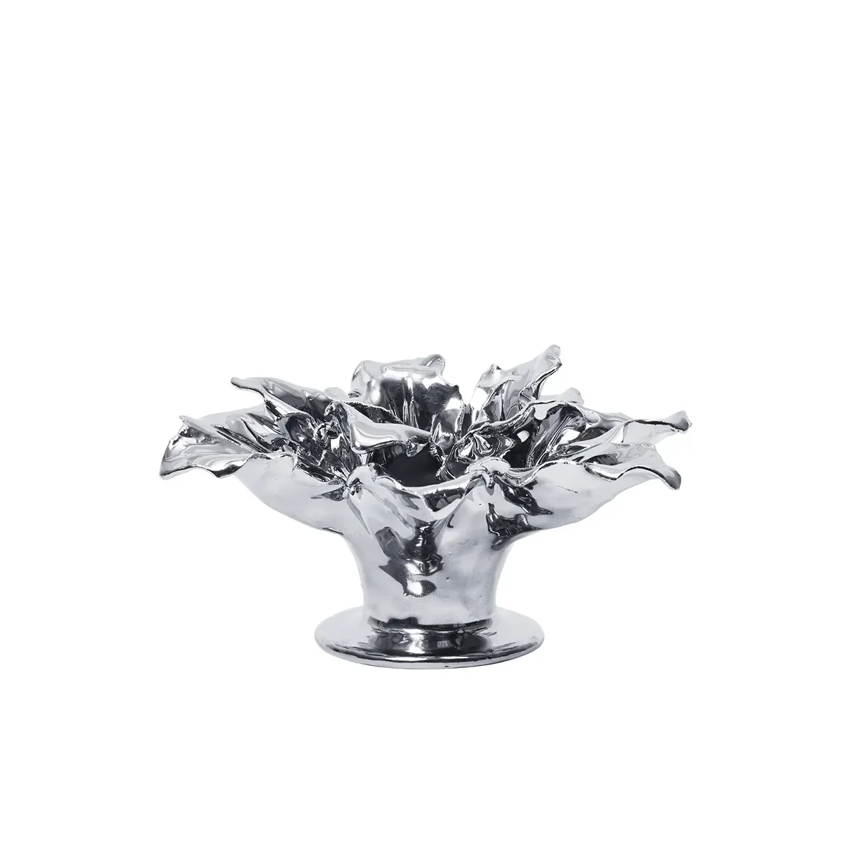 Lysestage Holly Leaf Silver Ø 12 cm
