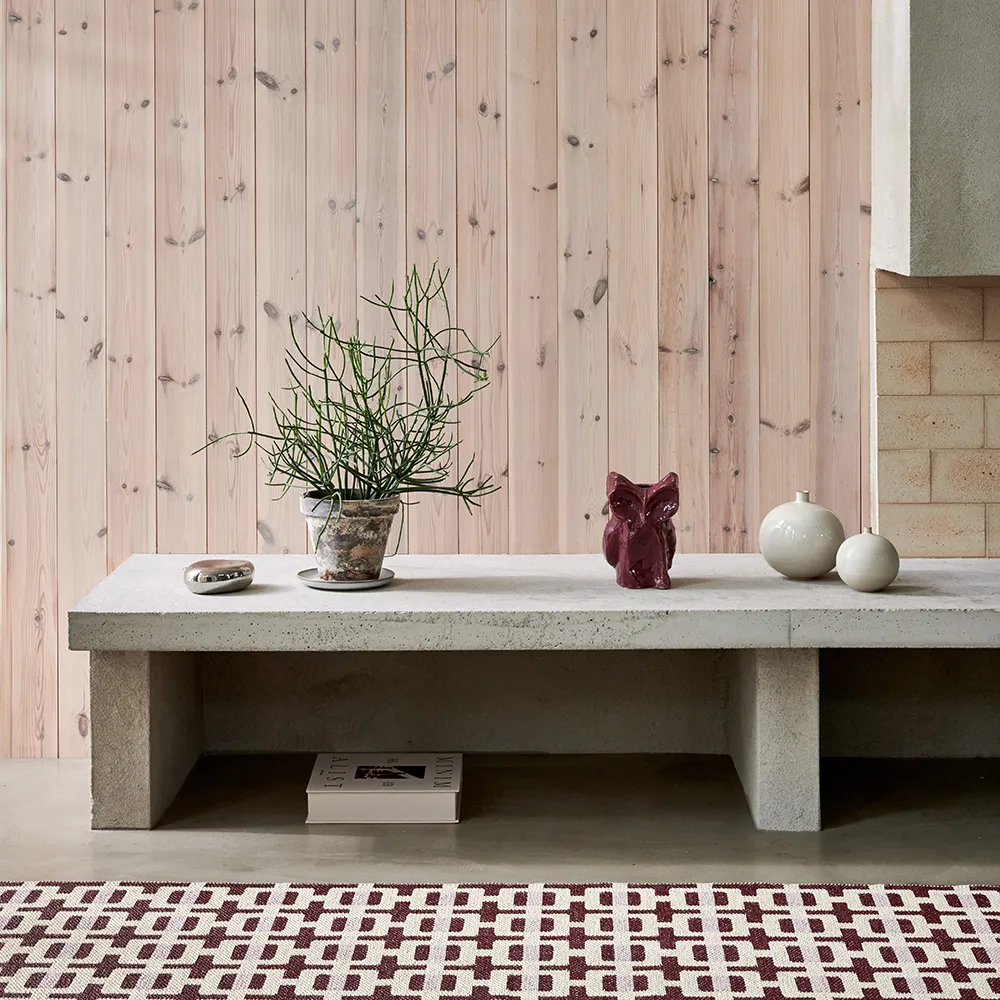 Tom tæppe Burgundy/Cream/Pale Rose 70 x 300 cm