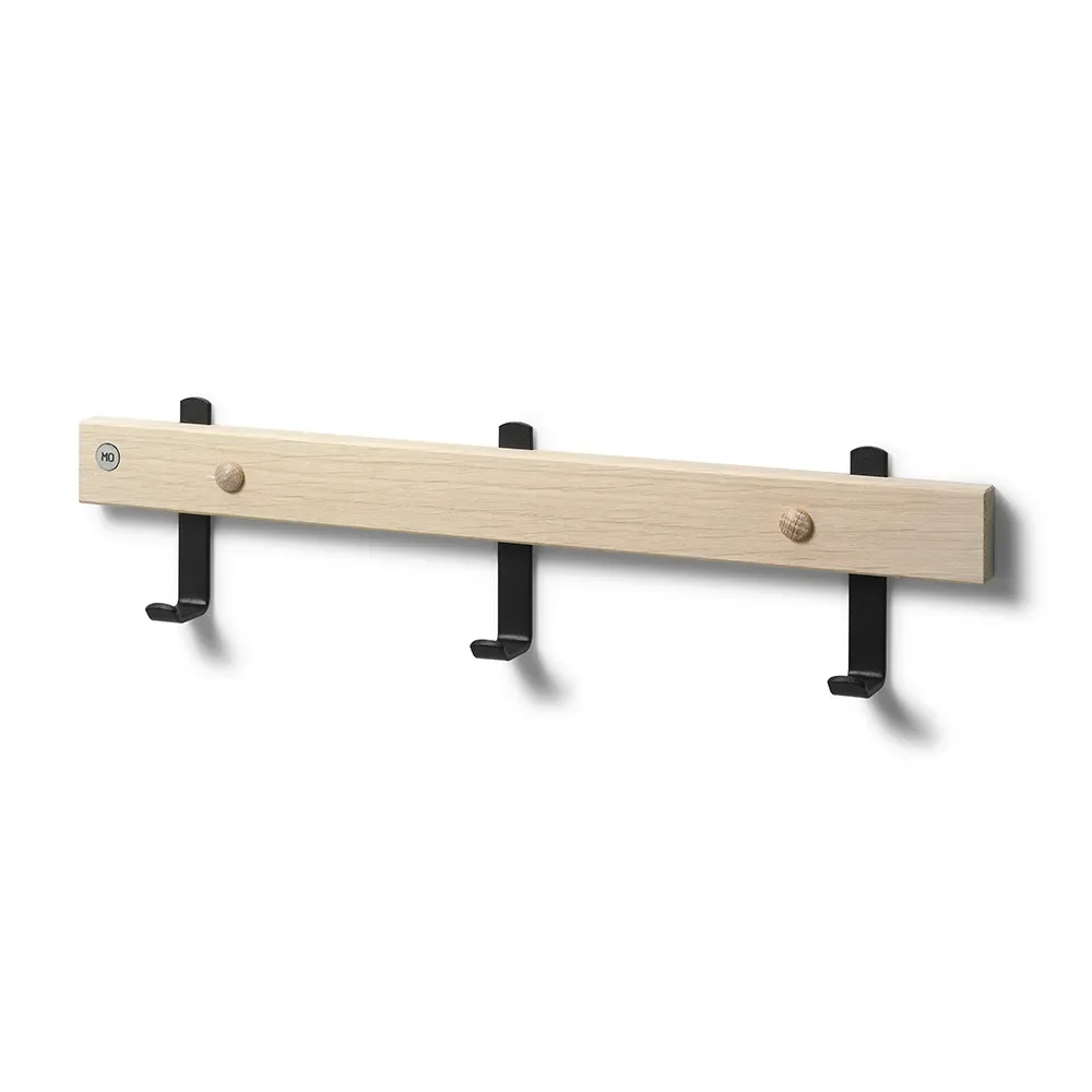 Nadja Knagerække 40 cm Hvidolieret eg/mat sort stål