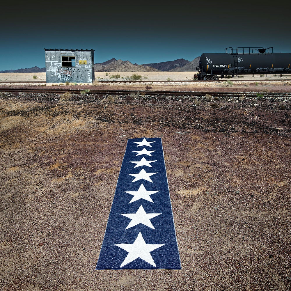 Viggo tæppe 70x350 cm one dark blue / vanilla 