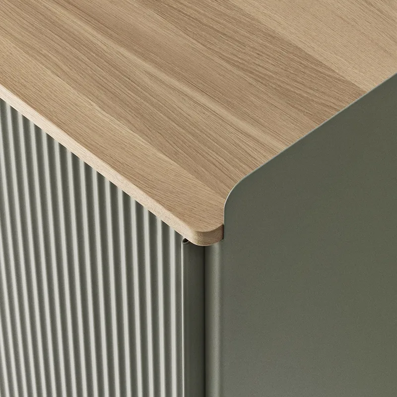 Enfold skænk 100 x 45 cm  - oiled oak Dusty Green