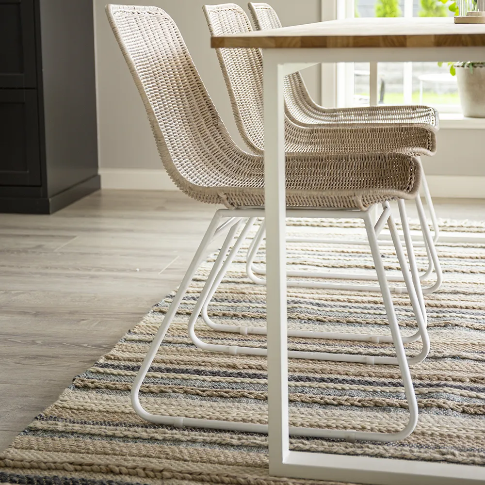 Cirebon spisebord 90x200 cm hvid/teak