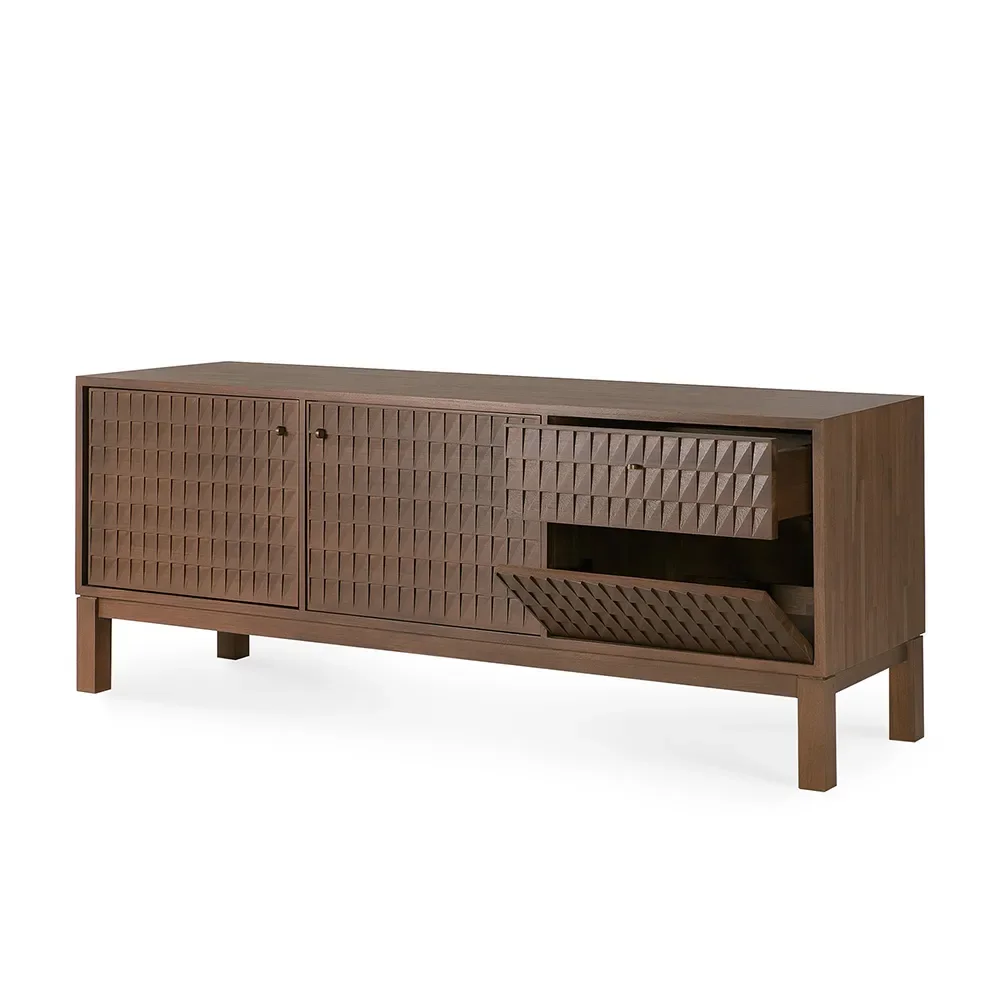 TV-bord i teak Sono Light Brown L160 cm