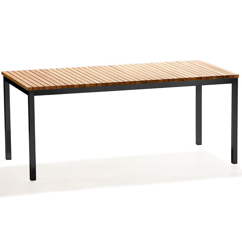 Häringe Spisebord 95x214 cm Sort/Teak Skargaarden