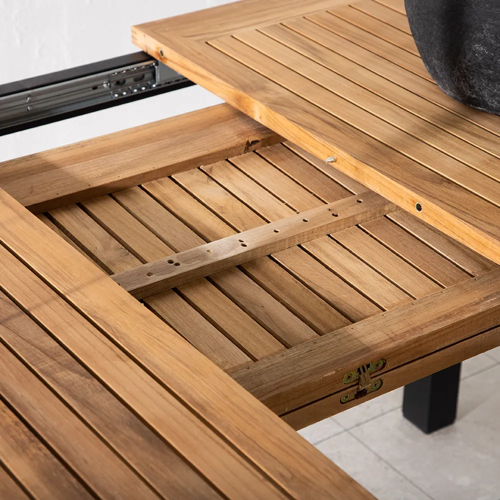 Panama spisebord 160-240x90 cm Sort/Teak