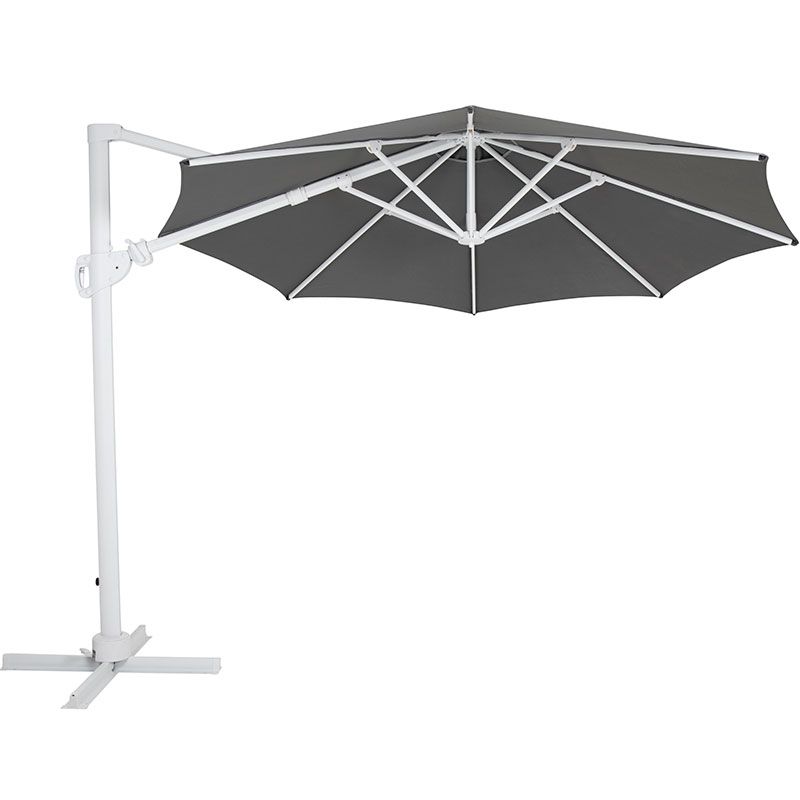 Varallo Frithængende Parasol 300 cm Hvid/Grå