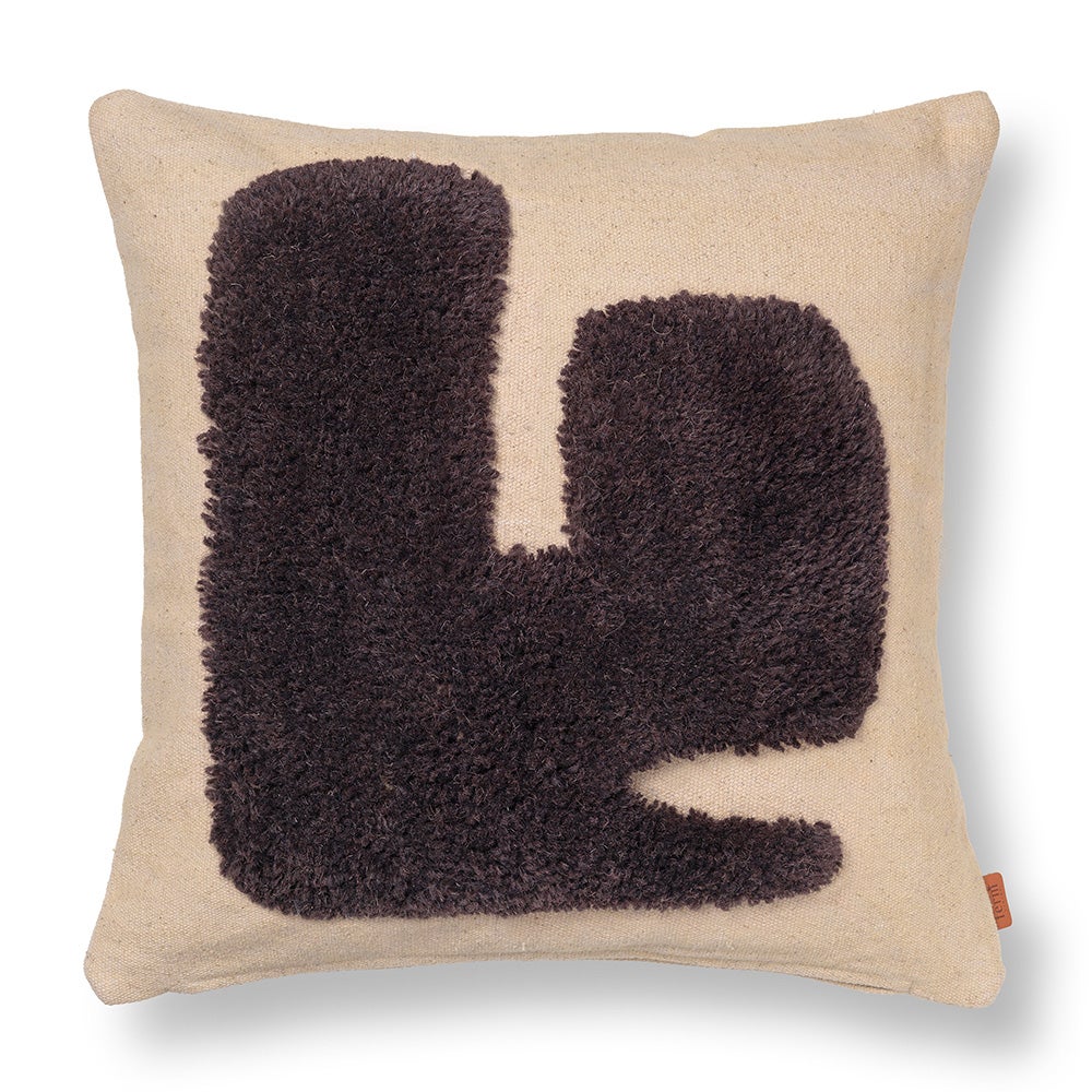 Ferm Living Lay pude 50x50 cm Sand/Dark Brown