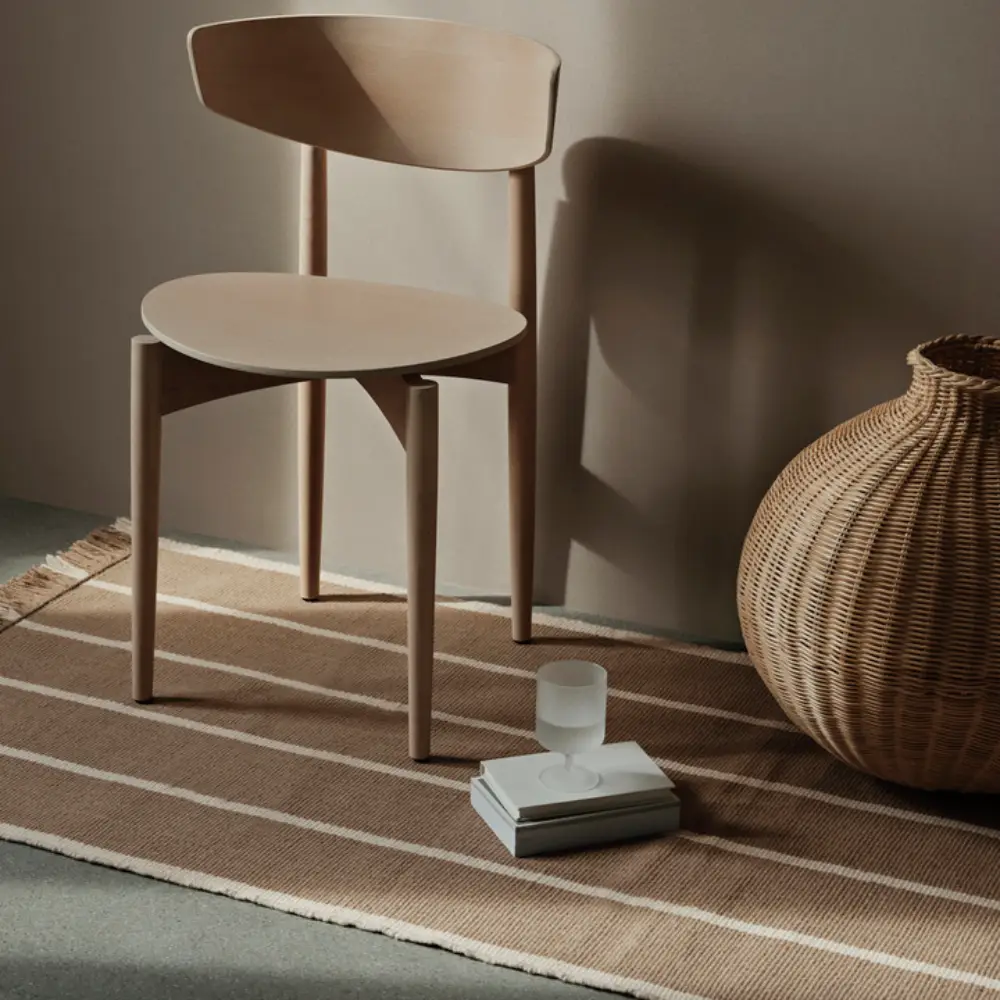 Calm Kelim Tæppe  80x200 cm- Dark Sand/Off-white