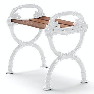 Byarum skammel ender: hvid / træ: olieret mahogni